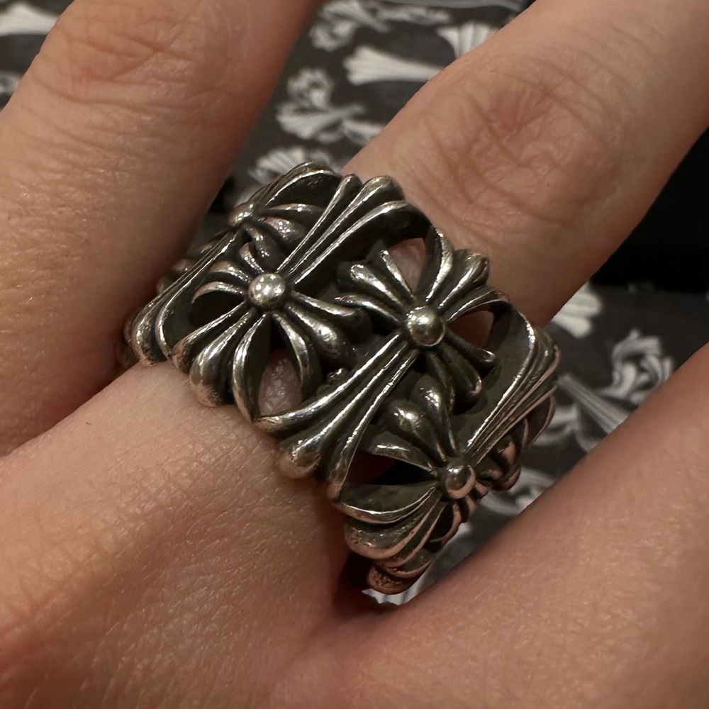 Chrome Hearts Silver Cemetery Cross Ring Size 10 - Picture 4 of 11